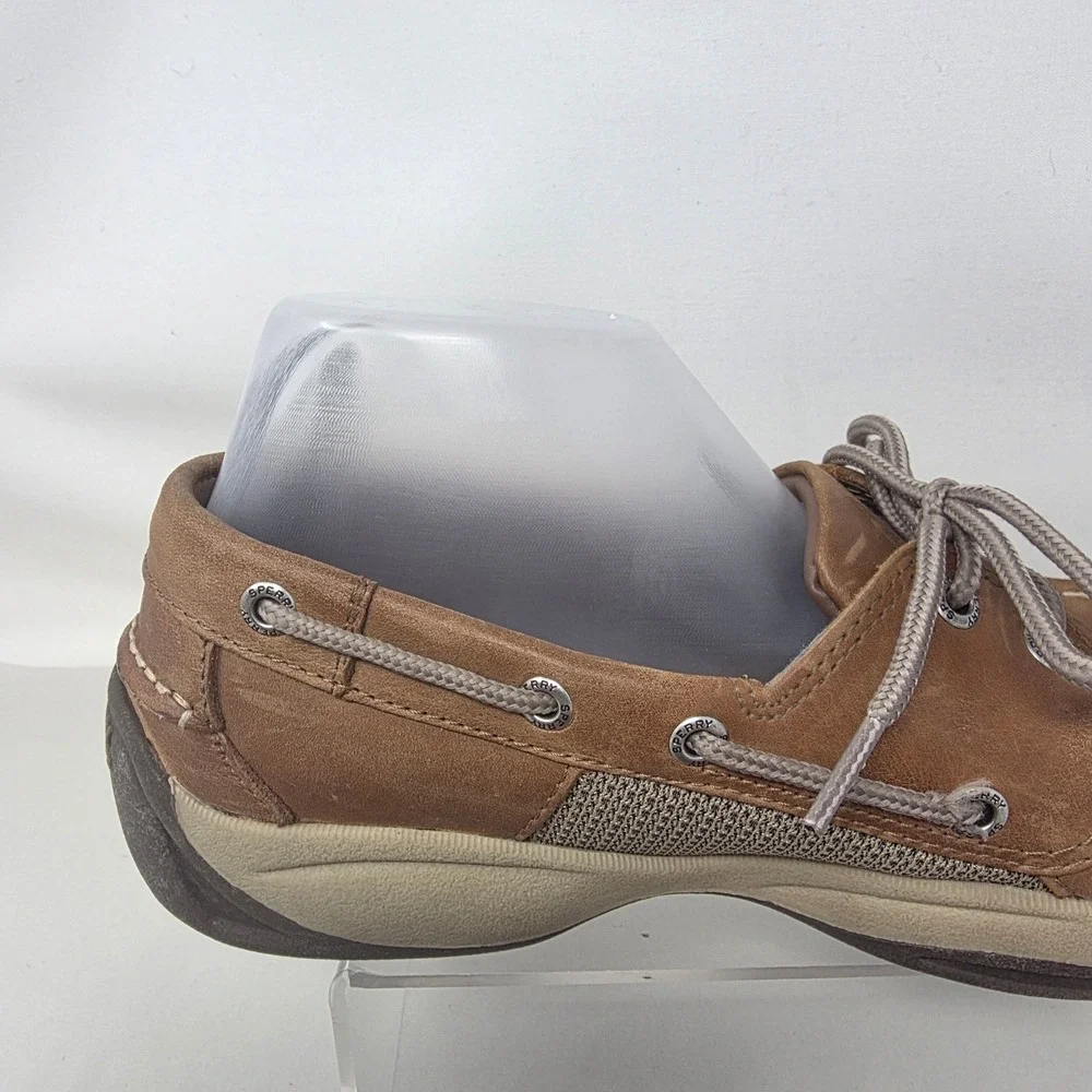 Sperry Billfish Boat Shoes Mens 9 M Tan Leather Mesh Loafers STS22664 Good